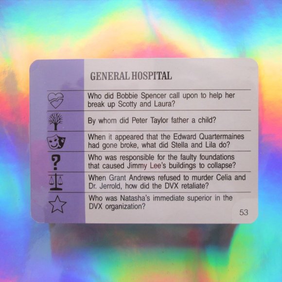 Gioco Di Carte GENERAL HOSPITAL – Soap Opera Challenge, Vintage 1987, Nuovo In Confezione - Foto 3